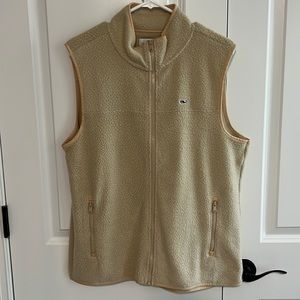 Vineyard Vines womens sherpa fleece vest, camel, new with tags